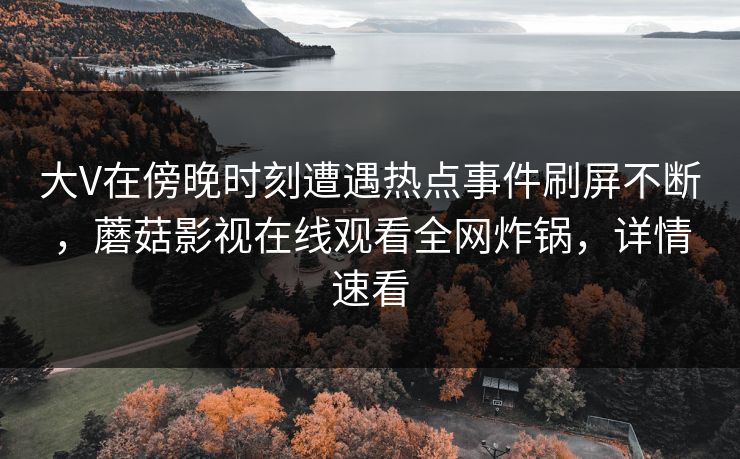 大V在傍晚时刻遭遇热点事件刷屏不断，蘑菇影视在线观看全网炸锅，详情速看