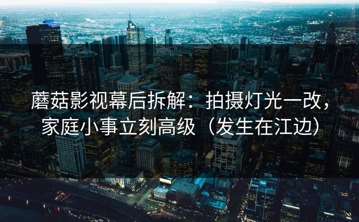 蘑菇影视幕后拆解:拍摄灯光一改,家庭小事立刻高级(发生在江边) 蘑菇影视幕后拆解:拍摄灯光一改,家庭小事立刻高级(发生在江边)